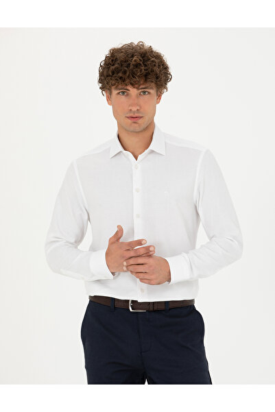 Pierre Cardin Beyaz Slim Fit Uzun Kollu Gömlek 50275511-VR013