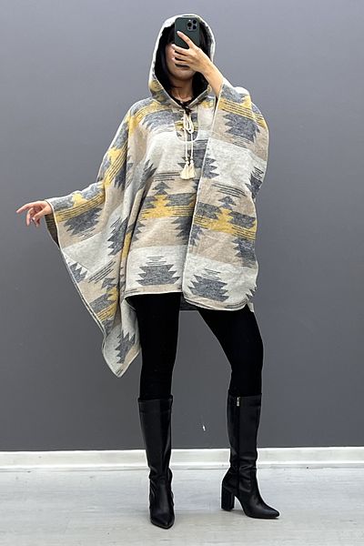 Saklı Butik Bohemian Lumberjack Poncho Sk-8339