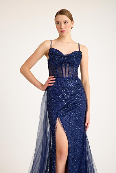 MAXXE 5919PTL TÜL PAYET ABİYE ELBİSE