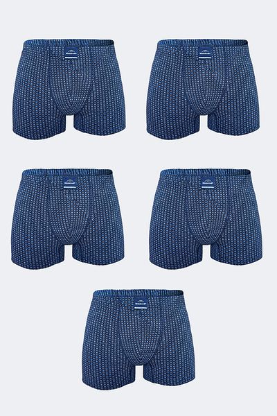 Malabadi Ανδρικό μοτίβο 5 τεμαχίων Cotton Elastane Boxer 5M074