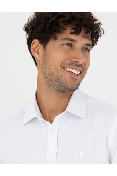 Pierre Cardin Λευκό Slim Fit Μακρυμάνικο Πουκάμισο 50277784-VR013