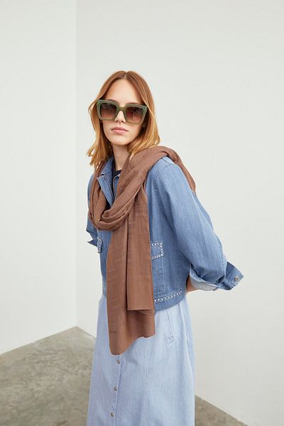Zühre Jachetă de blugi albastru în stil sport - Detaliu buzunar, C-0095