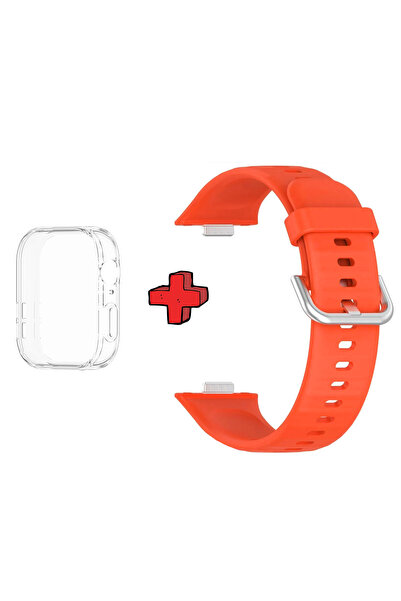Huawei حافظة وواقي شاشة وحبل سيليكون جل 2 في 1 متوافق مع Watch Fit 3
