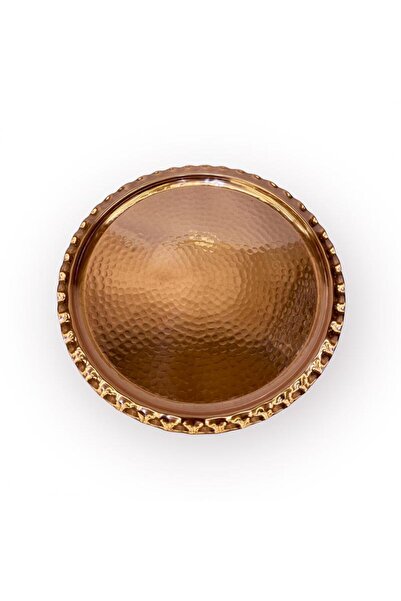 EFEMİR Forged Copper Crinkled Tray 38 cm