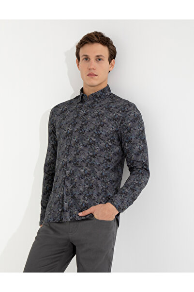 Pierre Cardin Yeşil Slim Fit Uzun Kollu Gömlek 50259523-VR054