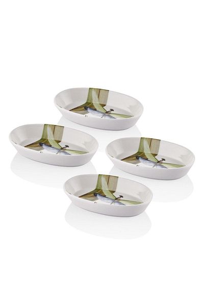 The Mia Blanche Pit Serving Plate Set of 4 17x10 Cm Bln0007