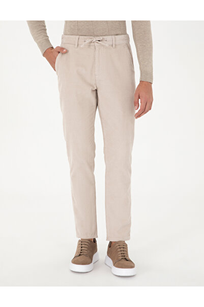 Pierre Cardin Bej Carrot Fit Kadife Kanvas Pantolon 50295927-VR011