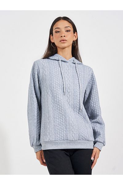 Styli Oversized Regular Length Textured Hoodie