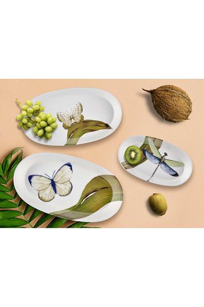 The Mia Blanche Oval Serving Plate Set of 2 29-26 Cm Bln0010