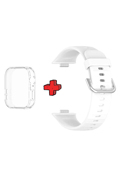 Huawei حافظة وواقي شاشة وحبل سيليكون جل 2 في 1 متوافق مع Watch Fit 3