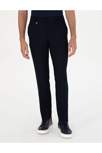 Pierre Cardin Navy Blue Slim Fit υφασμάτινο παντελόνι 50296135-VR033