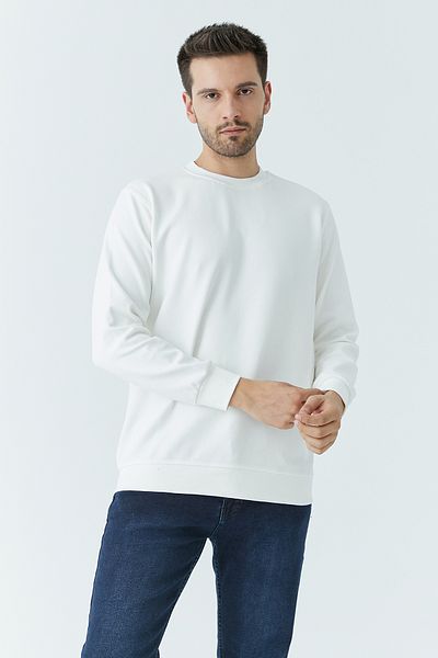 ModaPlaza Мъжки суитшърт с кръгло деколте Steel Interlock 5471