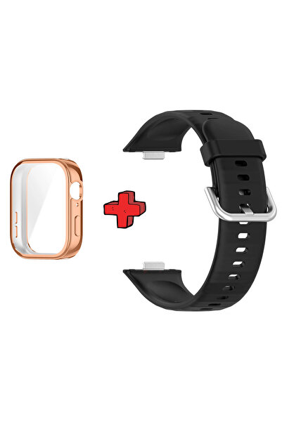 Huawei حافظة وواقي شاشة وحبل سيليكون جل 2 في 1 متوافق مع Watch Fit 3