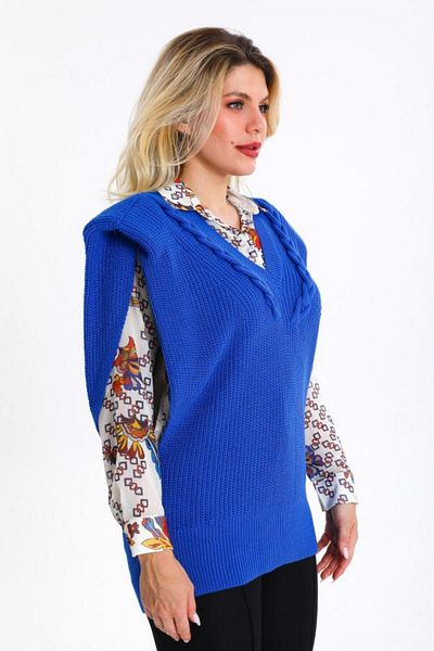 Rodi Thessaloniki Knitted V-Neck Women's Knitwear Sweater - 009