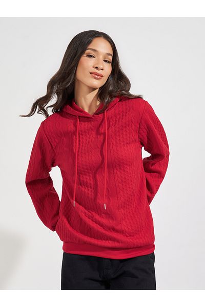 Styli Oversized Regular Length Textured Hoodie