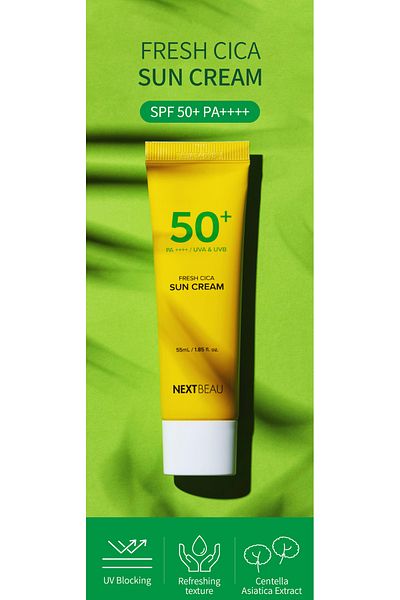 NEXTBEAU Korean Cosmetics Anti-Acne Brightening Cica Sunscreen Spf 50 Pa