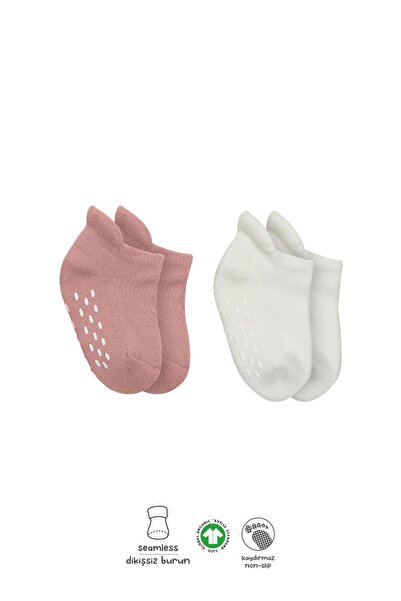 Bistyle Organik 2li Bebek Çocuk Taban Altı Havlu Kaymaz Sneakers Çorap