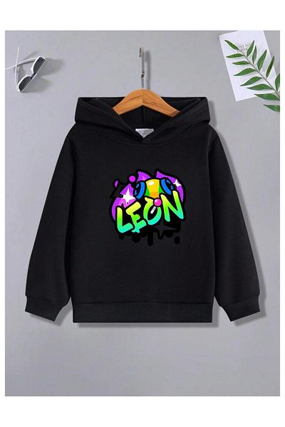 Massgai Детски памучен суичър Brawl Stars Leon с шарки