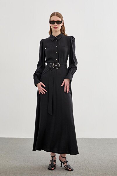 Zühre Safari Black Dress E-0395