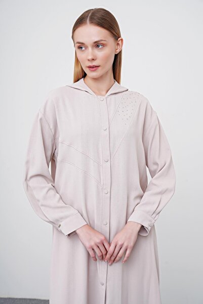 Zühre Μπεζ με κουκούλα και κουμπιά - GÇ-0195