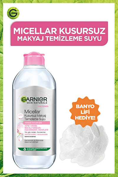 Garnier Micellar Kusursuz Makyaj Temizleme Suyu 400 ml + Duş Lifi Hediyeli