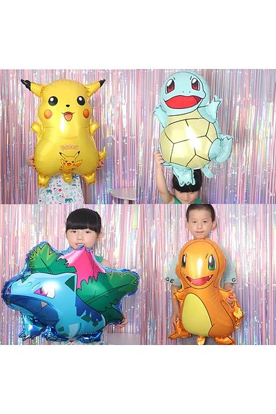 Parti Station Pokemon Concept 6 Year Old Birthday Balloon Set Pokemon Pikachu Bulbasaur Charmander Squirtle Balloon