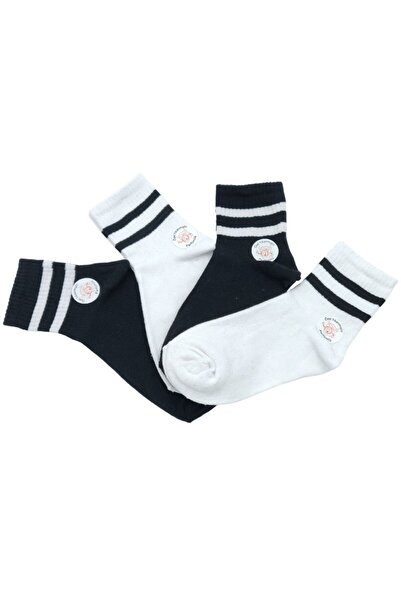 AXE SPORTSWEAR Unisex Striped Black and White Color Cotton 4 Pairs College Te...