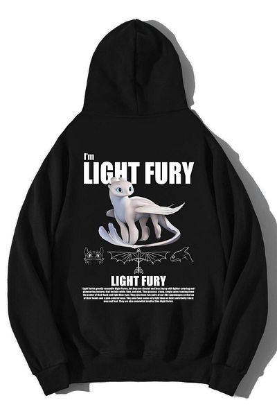 BRZ COLLECTION Hanorac unisex supradimensionat How to Train Your Light Fury Dragon