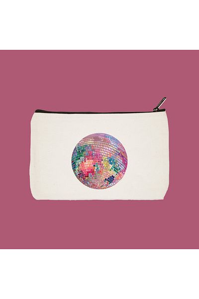 designedfy Disco Ball Αδιάβροχη υφασμάτινη τσάντα μακιγιάζ, θήκη για στυλό, πορτοφόλι
