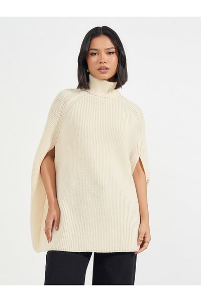 Styli Oversized Longline Cape Sleeves Sweater