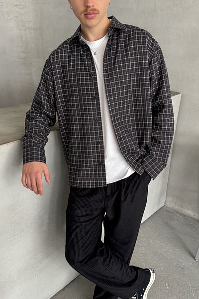 HYMAN Ανδρικό καρό πουκάμισο Oversize Cut
