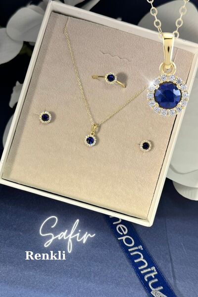 Hepimitu Taşlı Altın Set - 3'lü