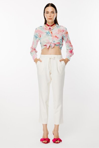 accort Beli Lastik ve İp Detaylı Pantolon - KEMIK