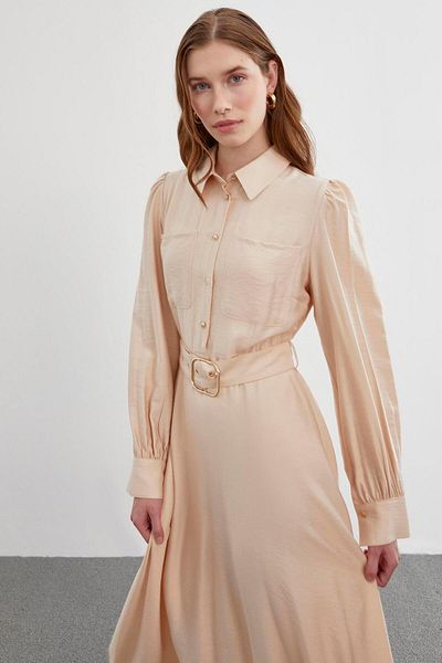 Zühre Safari Beige Dress E-0395