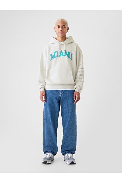 GAP ErkekGap Logo Miami City Grafikli Sweatshirt