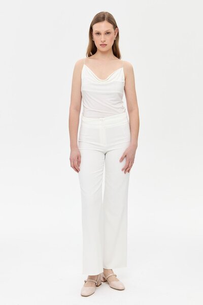 accort Bol Paça Klasik Pantolon - EKRU