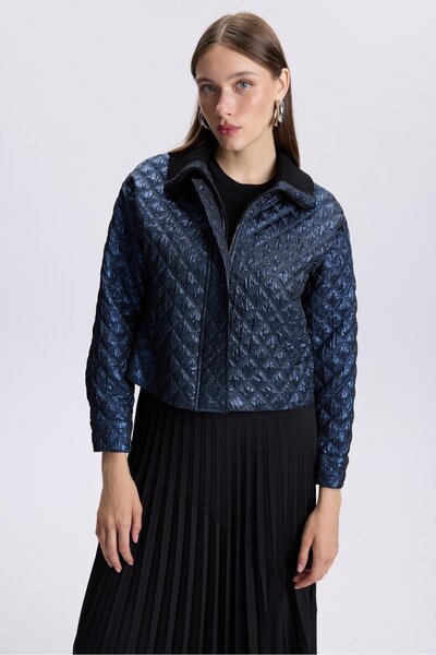 Zühre Смугаста куртка з блискавкою та капітоне-візерунком C-0106