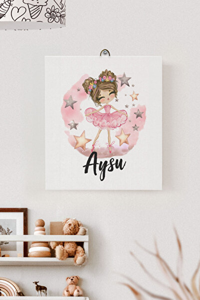 Lilabio İsme Özel Çocuk Odası Kanvas Tablo Prenses (17x21 Cm)