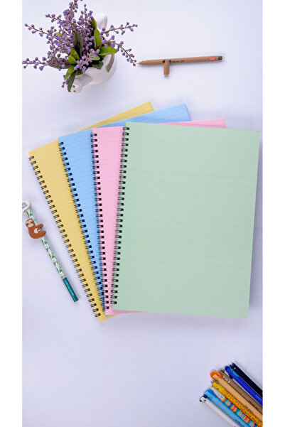 Dream Notes A4 Spiralli Okul Defteri 50 Yaprak 100 Sayfa 4'lü Set - Renkli De...