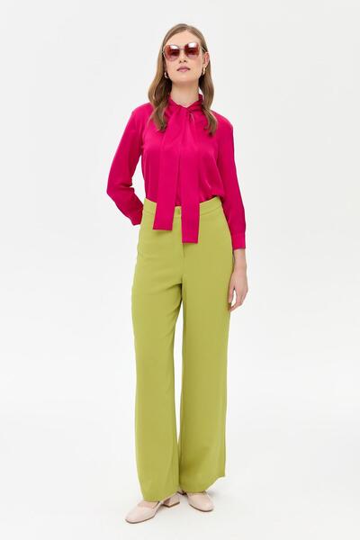 accort Bol Paça Krep Pantolon - Y.YEŞİLİ