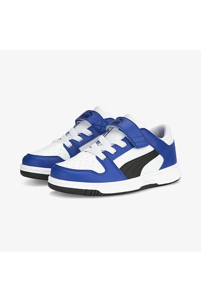 Puma Pantofi sport albi pentru copii Rebound Layup Lo Strap