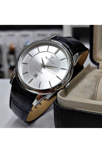 Raymond Silver Clip Cord Classic Men's Wrist Watch