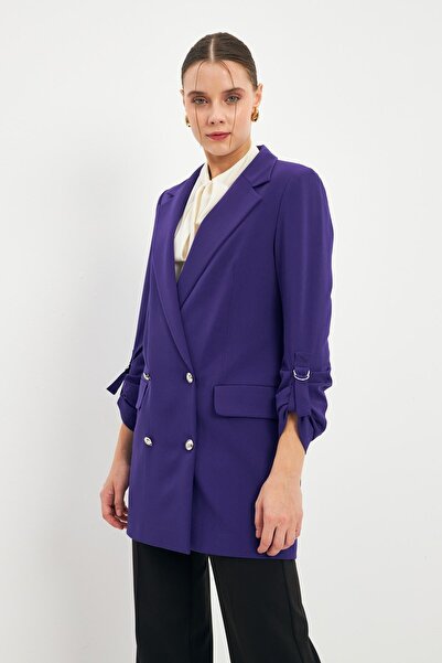 Zühre Sleeve Detailed Purple Jacket C-0002