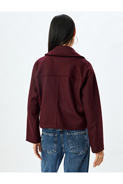 Koton Übergroße Jacke mit zweireihigem Kragen, Taschen und Knopfleiste