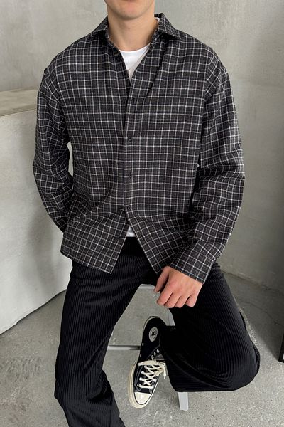 HYMAN Ανδρικό καρό πουκάμισο Oversize Cut