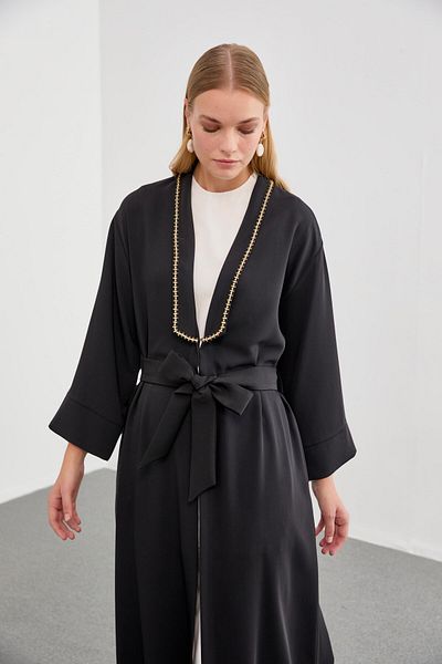 Zühre Μαύρο Casual Giy Çık με μοτίβο στο γιακά GC-0185
