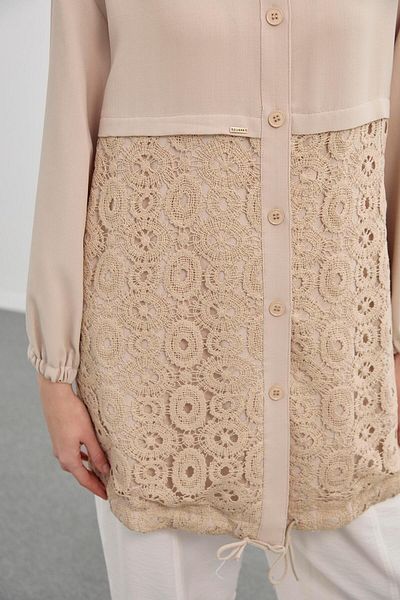 Zühre Embroidered Beige Jacket C-0094