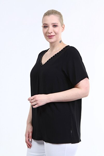 MYLİNE Bluză cu decolteu în V cu dungi