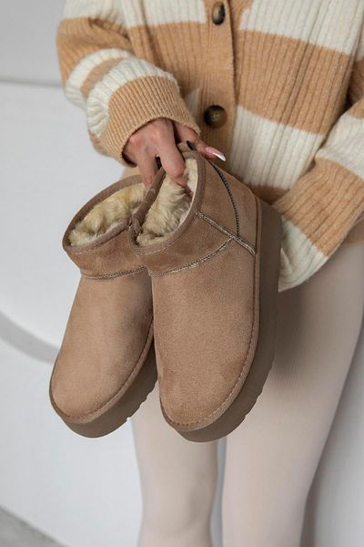 STRASWANS Salvador Woman - Botine din piele intoarsa de nurca, talpa groasa si par in interior