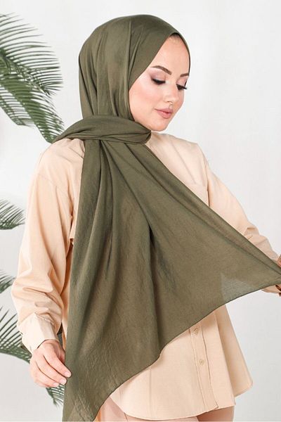 HAREM SCARF Σάλι Χακί Πέρλα
